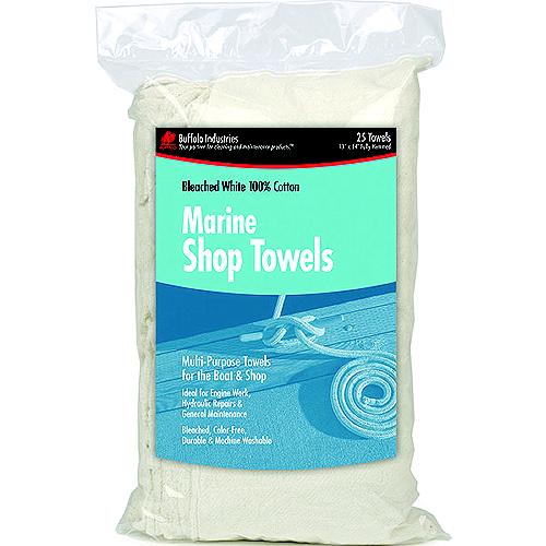 Buffalo 62031C Bleached White Shop Towels, 25/Bag