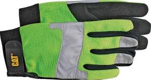 Cat CAT012214J Utility Gloves, Jumbo, Synthetic Leather, Black/Fluorescent Green