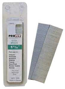 ProFIT 0718203 Series Finish Nail, Glue Collation, 1-1/4 in L, 18 ga, Steel, Electro-Galvanized, Brad Head