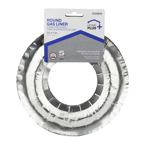 Home Plus Durable Foil 7 5/8 in. Gas Burner Liner Silver 5 pk, Pack of 12