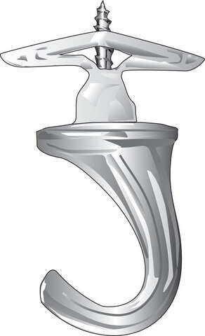 HILLMAN Small Bright Brass Gold Steel 0.95 in. L Ceiling Hook 75 lb 2 pk, Pack of 5