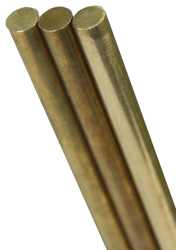 K & S 8162 Decorative Metal Rod, 1/16 in Dia, 12 in L, 260 Brass, 260 Grade