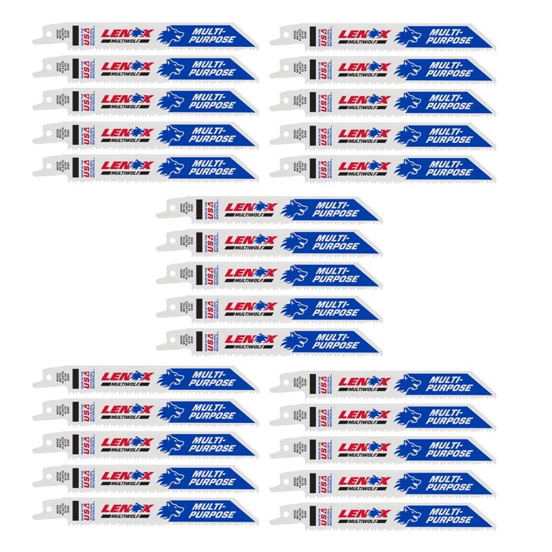 Lenox MULTIWOLF 6 in. Bi-Metal WAVE EDGE Reciprocating Saw Blade 10 TPI 25 pk