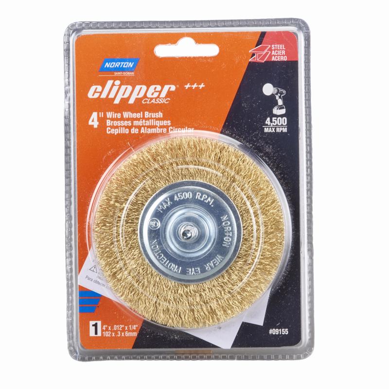 Norton Clipper 4 in. Coarse Wire Wheel Carbon Steel 4500 rpm 1 pc