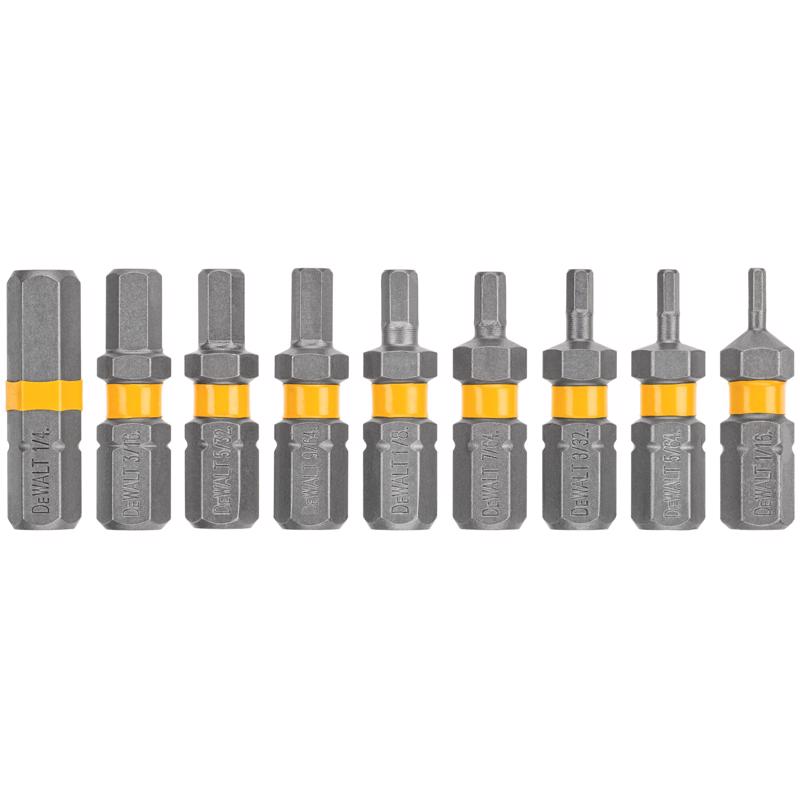 DeWalt Max Fit Hex 1 in. L Screwdriver Bit Set Steel 9 pk