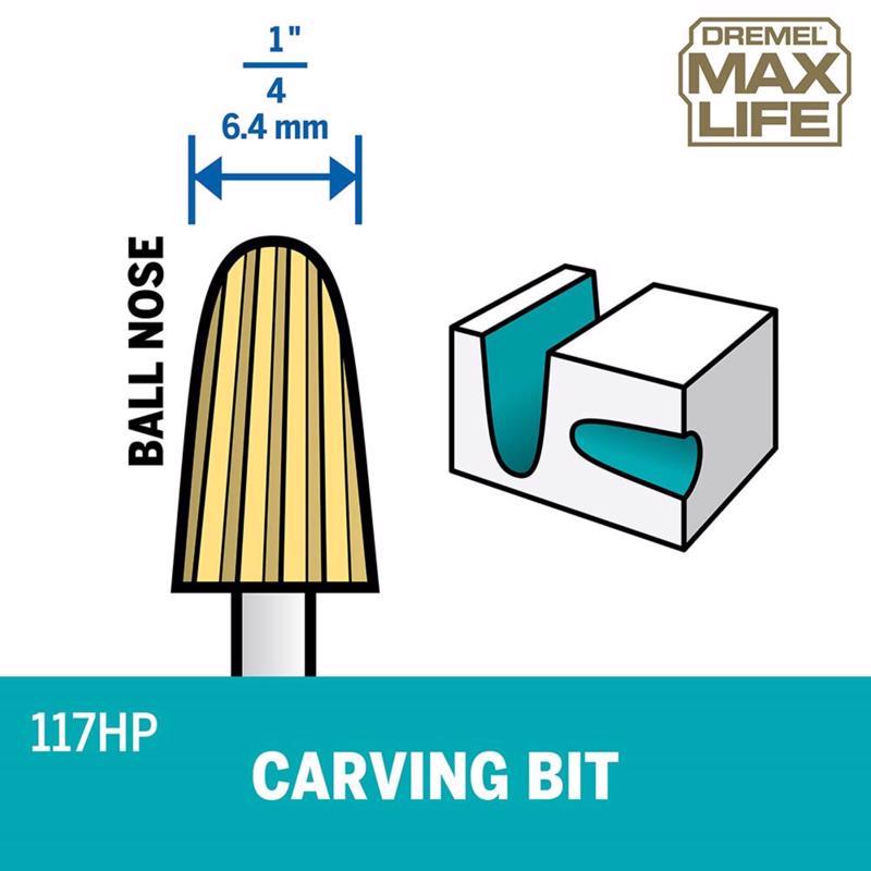 Dremel Max Life 1/4 in. X 1.5 in. L X 0.25 in. W High Speed Steel Bullet High Speed Cutter Multi-Mat