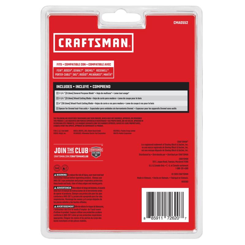Craftsman Bi-Metal Oscillating Blade Set 3 pc