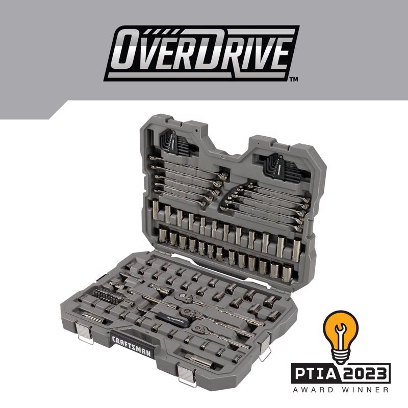 Craftsman OVERDRIVE 1/4 & 3/8 & 1/2 in. drive Metric/SAE 6 Point Mechanic's Tool Set 121 pc