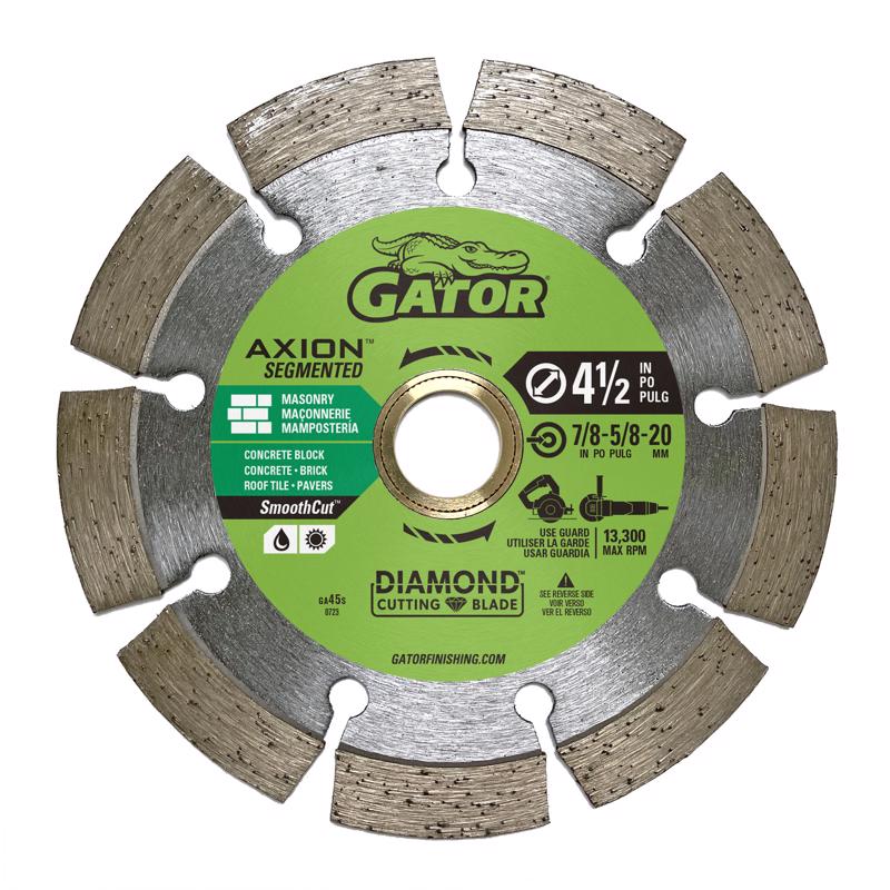 Gator SmoothCut 4-1/2 in. D X 5/8 and 7/8 in. Diamond Segmented Rim Saw Blade 1 pk