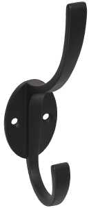 National Hardware V8009 N806-820 Coat and Hat Hook, 2-Hook, Zinc, Oil-Rubbed Bronze, Pack of 5