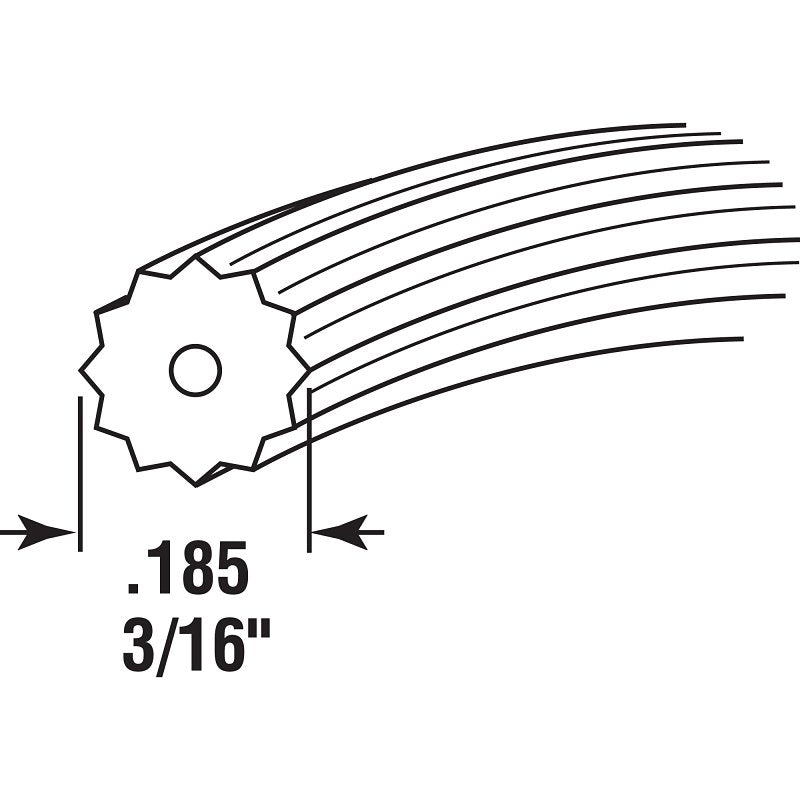 Make-2-Fit P 7947 Screen Retainer Spline, 0.185 in D, 500 ft L, Vinyl, Gray, Round