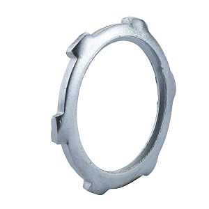 Halex 26190 Rigid Conduit Locknut, 1/2 in, Zinc, Steel, 4/BAG