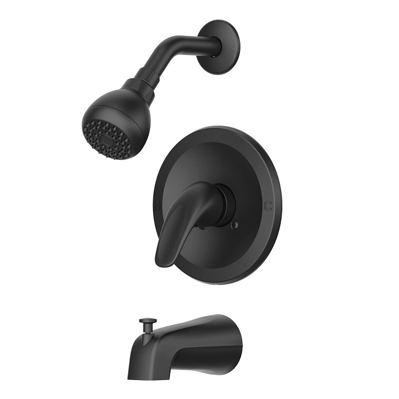 Boston Harbor 25PB019-004 Tub and Shower Faucet, 1-Handle, Matte Black