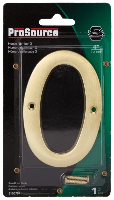 ProSource N-Z050PB3L-PS House Number, Character: 0, 4 in H Character, 2.67 in W Character