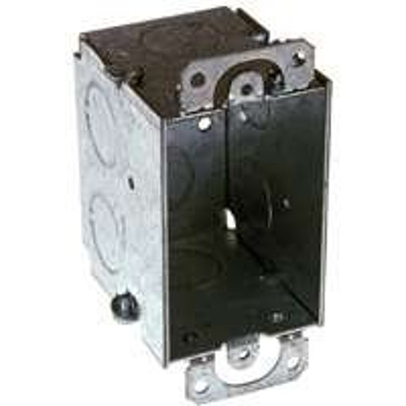 Raco 560 Switch Box, 1-Gang, 1-Outlet, 8-Knockout, 1/2 in Knockout, Steel, Gray, Galvanized, Threaded Mounting