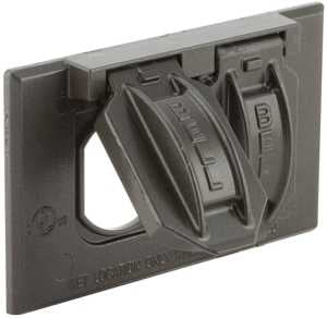 Hubbell 5180-7 Cover, Flip, Snap, 2-13/16 in L, 4-9/16 in W, 1-Gang, Metal, Bronze, 6/CD, Powder-Coated