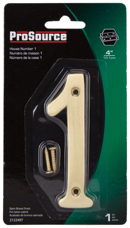 ProSource N-Z041PB3L-PS House Number, Character: 1, 4 in H Character, 1.1 in W Character