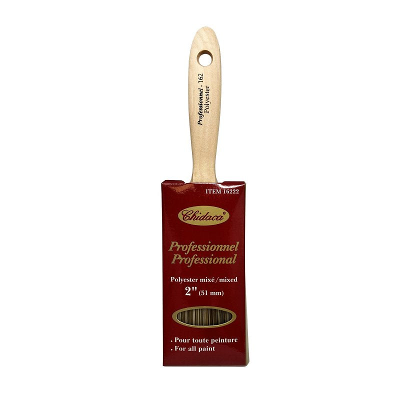 Chidaca 162 Series 16222 Paint Brush, 2 in W, Flat Brush, Polyester Bristle
