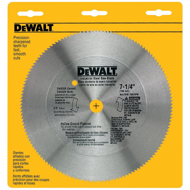 DeWalt 7-1/4 in. D X 5/8 in. Steel Circular Saw Blade 140 teeth 1 pk