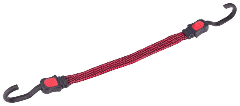 ProSource FH92106-1 Bungee Stretch Cord, 17 mm Dia, 15 in L, Polypropylene, Red, Hook End, Pack of 10