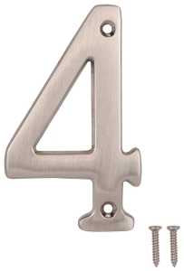ProSource N-Z044SN-PS House Number, Character: 4, 4 in H Character, 2.28 in W Character