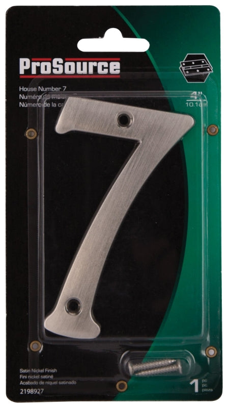 ProSource N-Z047SN-PS House Number, Character: 7, 4 in H Character, 2.21 in W Character