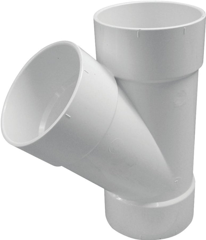 Canplas 414136BC S&D Sewer Pipe Wye, 6 in, Hub, PVC, White, SCH 40 Schedule