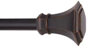 Kenney KN80107 Curtain Rod, 3/4 in Dia, 66 to 120 in L, Black Copper