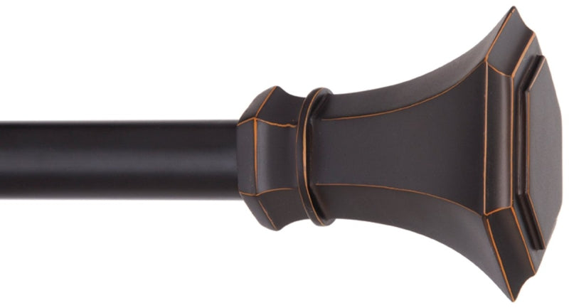 Kenney KN80107 Curtain Rod, 3/4 in Dia, 66 to 120 in L, Black Copper