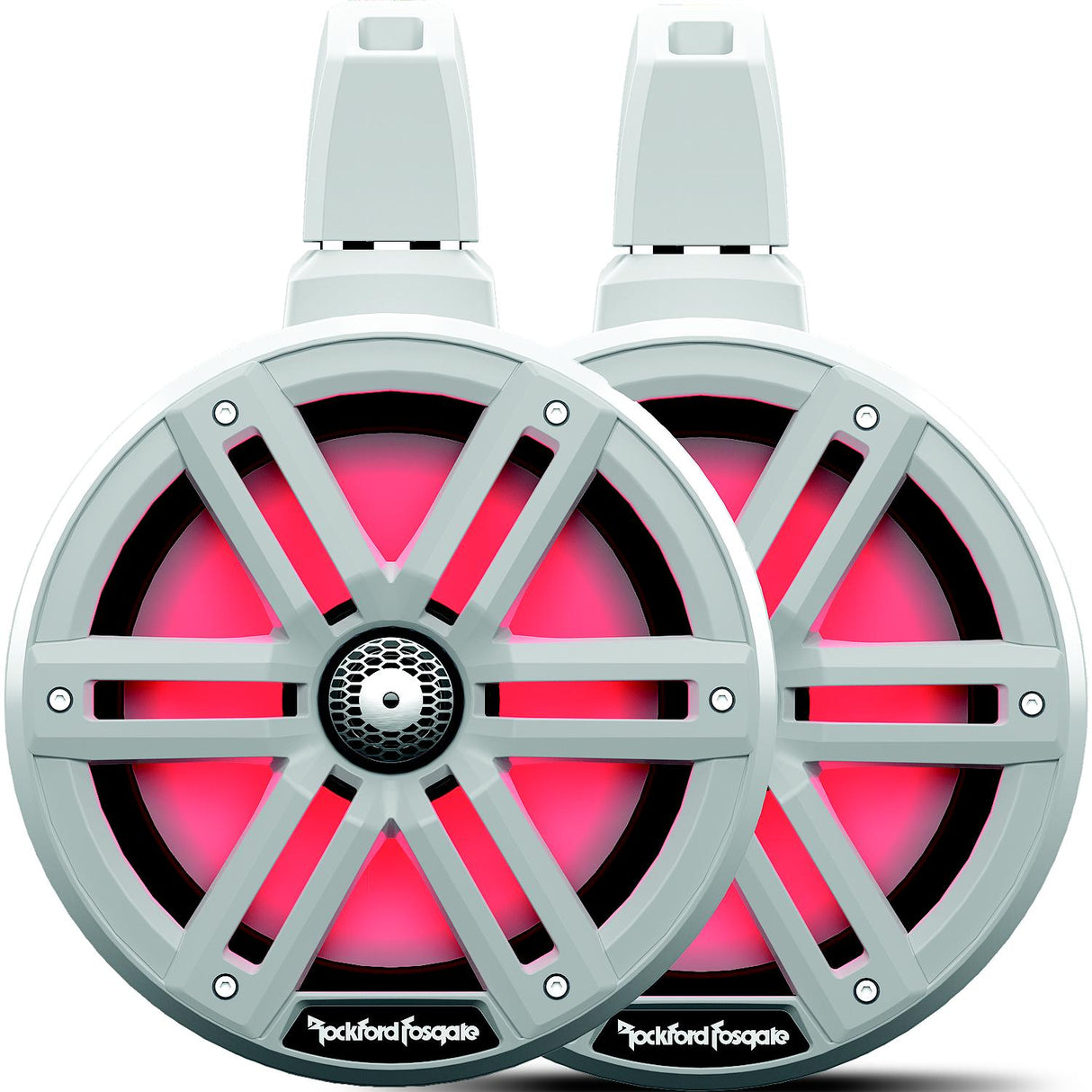 Rockford Fosgate M2WL8 Color Optix 2-Way Wake Tower Can Speakers, 8" w/ Black & Stainless Grills