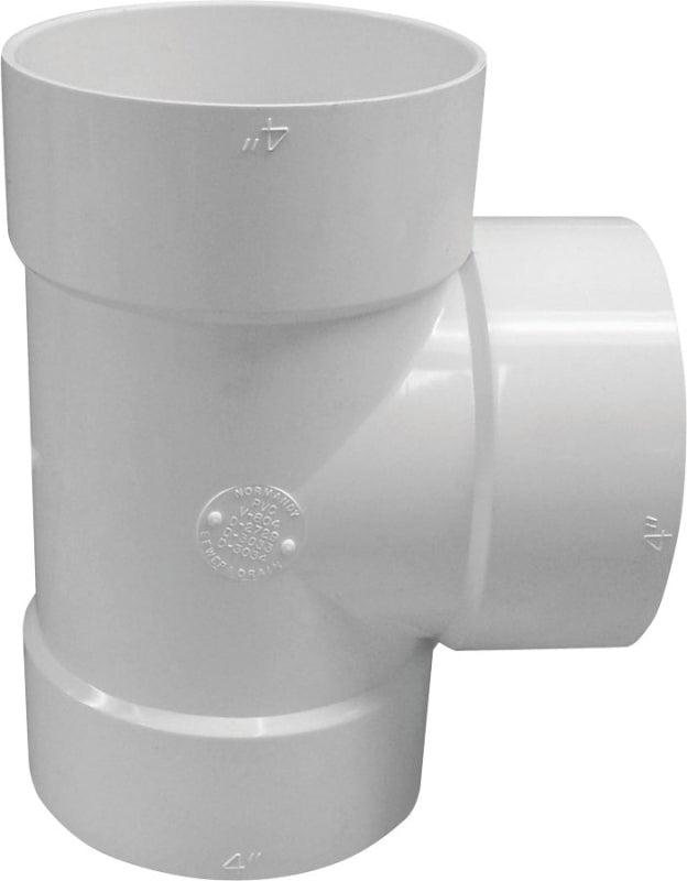 Canplas 414106BC S&D Bullnose Pipe Tee, 6 in, Hub, PVC, White