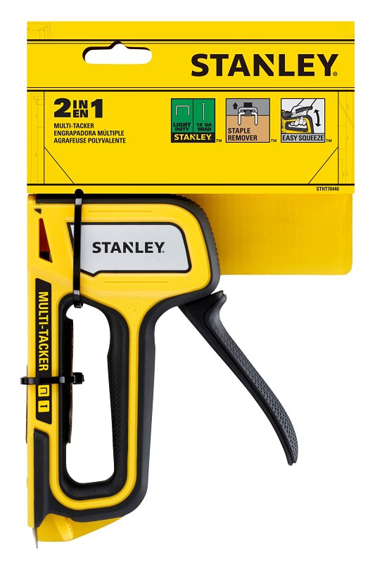 STANLEY STHT70440 2-in-1 Multi Tacker, Type A, Type J Headed Brad Pins Staple, 6 to 10 mm L Leg