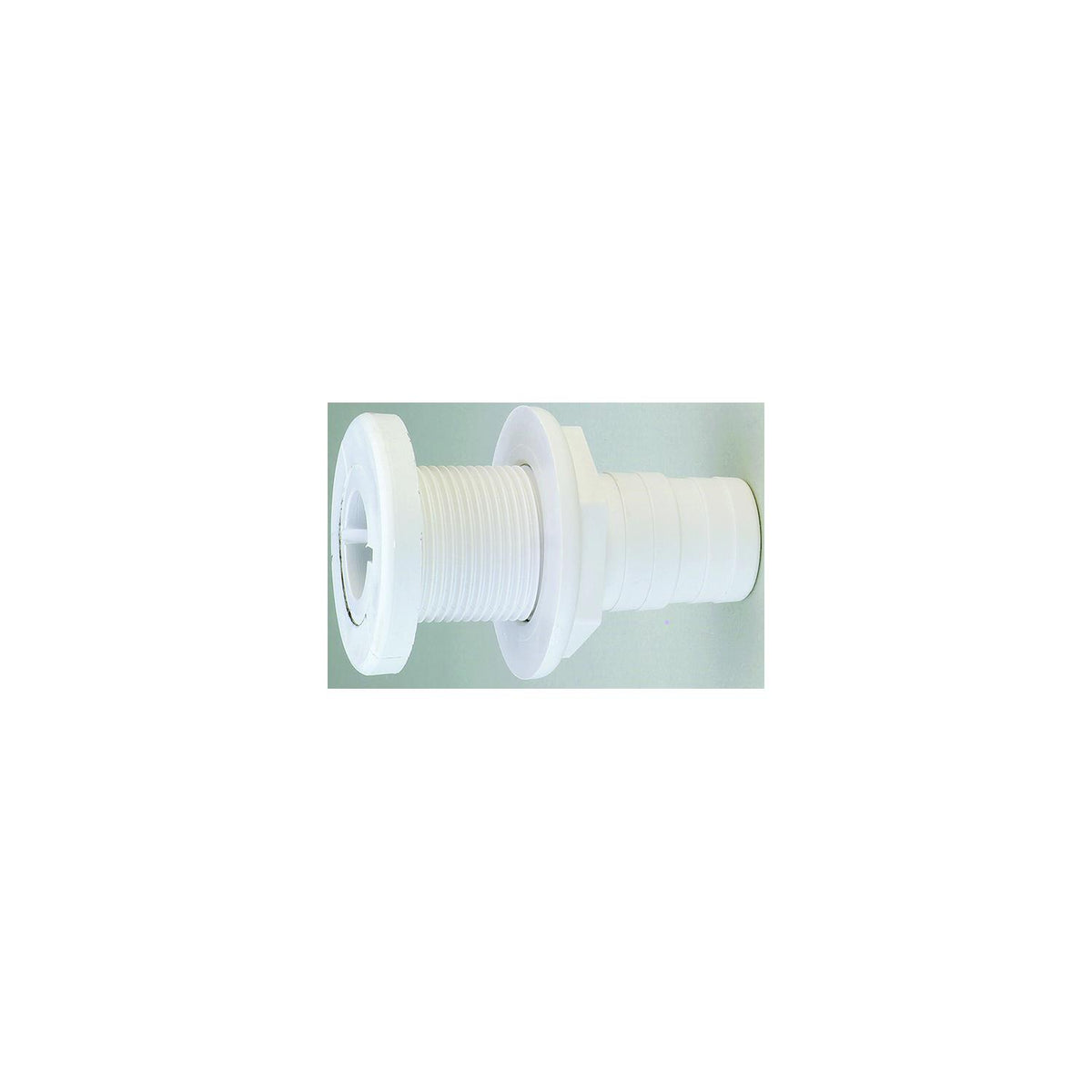Attwood Thru Hull Connector For Hose, White - 1-1/8″ to 1-1/4″
