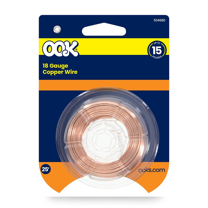 Hillman 50161 Utility Wire, 1/2 in Dia, 25 ft L, 18 ga Gauge, 35 lb Working Load, Copper