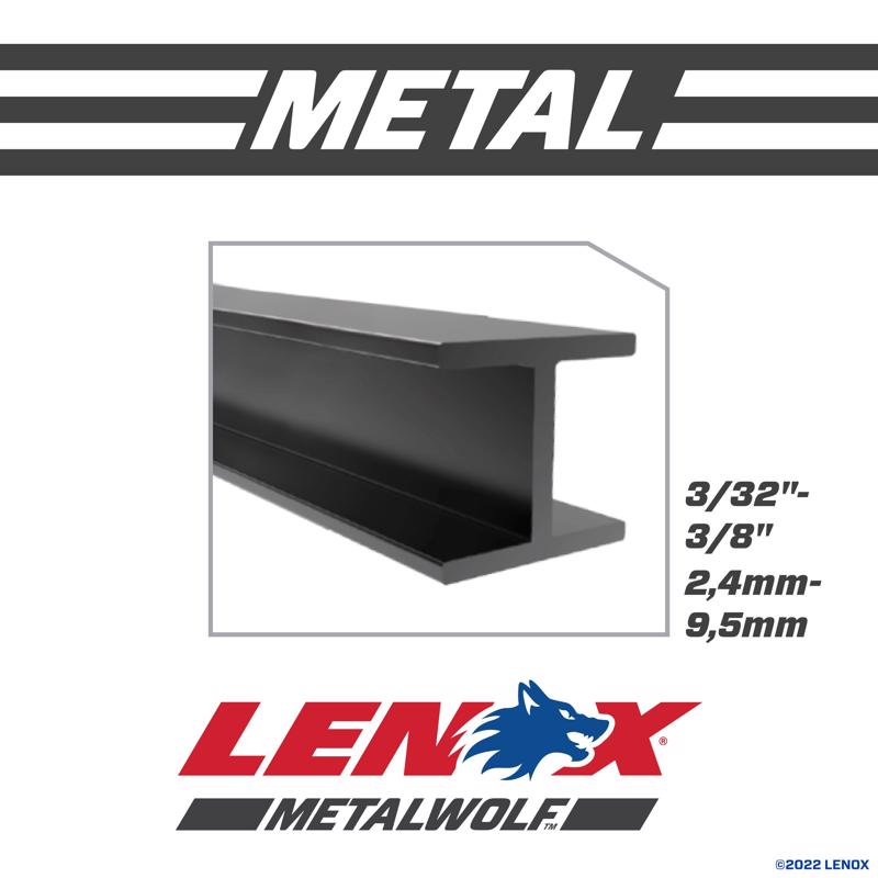 Lenox METALWOLF 8 in. Bi-Metal WAVE EDGE Reciprocating Saw Blade 14 TPI 5 pk