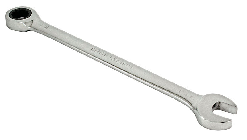 Craftsman 1/2 in. 12 Point SAE Ratcheting Wrench 6.4 in. L 1 pc