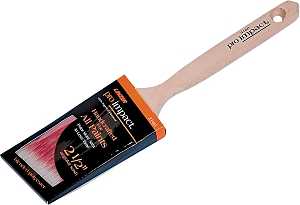 Linzer WC 2160-2.5 Paint Brush, Natural, Wood Handle, 2-1/2 in W, Angle Brush, 2-3/4 in L Bristle, Polyester Bristle