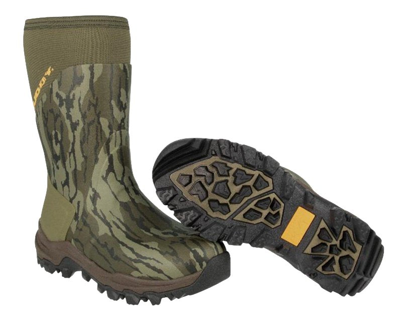 Muddy DV8 Series 13NI-MOB-9D Boots, 9, D W, Mossy Oak Bottomland, Neoprene Upper, Non-Insulated