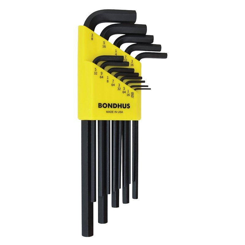 Bondhus 12137 L-Wrench Set, 13-Piece, Specifications: Hex End Type, Long Arm Handle