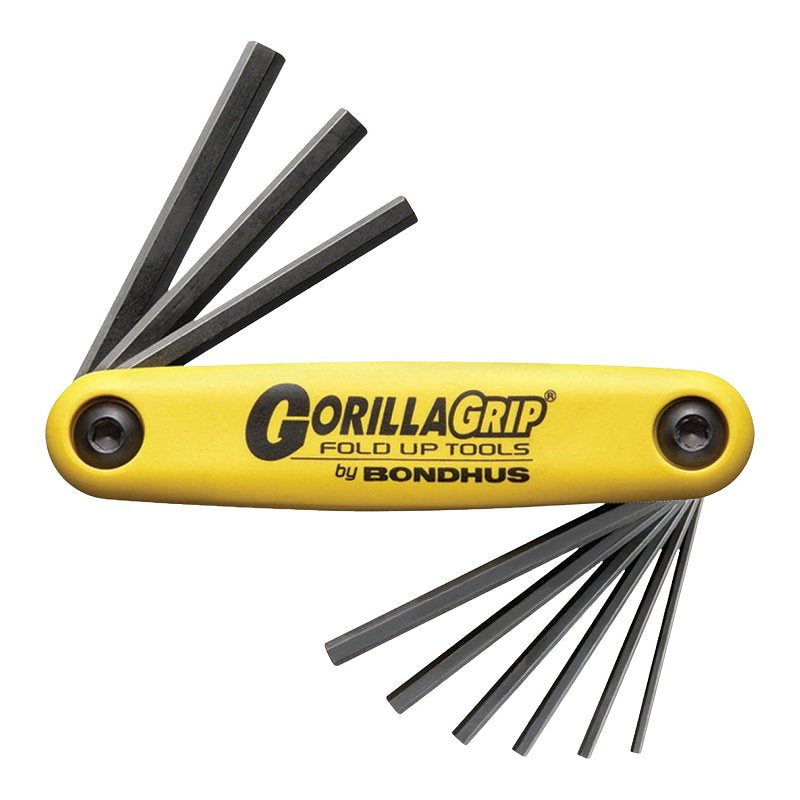 Bondhus GorillaGrip 12591 Hex End Key Set, 9-Piece, Steel, ProGuard, Specifications: SAE Measurement System