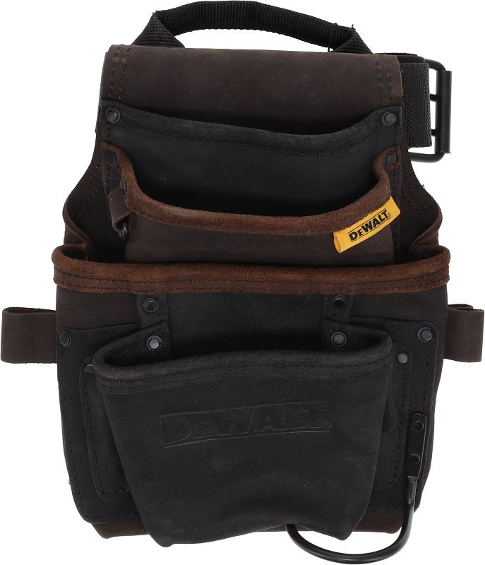 DEWALT DWST550115 Tool Pouch and Belt, 12-Pocket, Leather, 2-1/4 in W, 13-3/4 in H, 55-3/4 in D