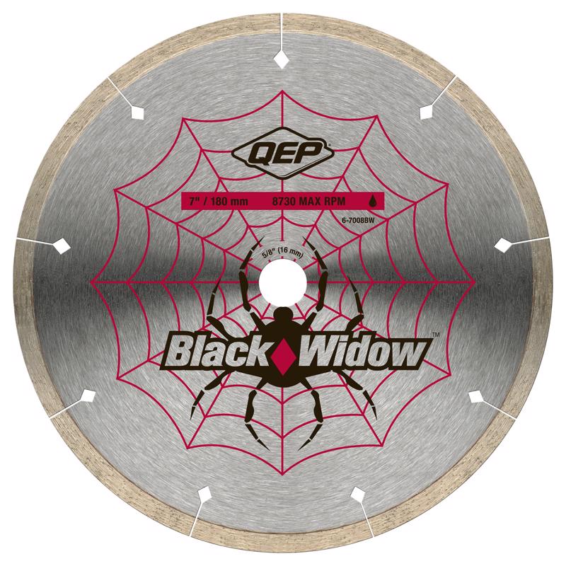 QEP Black Widow 7 in. D X 5/8 in. Steel Continuous Rim Diamond Saw Blade 1 pc