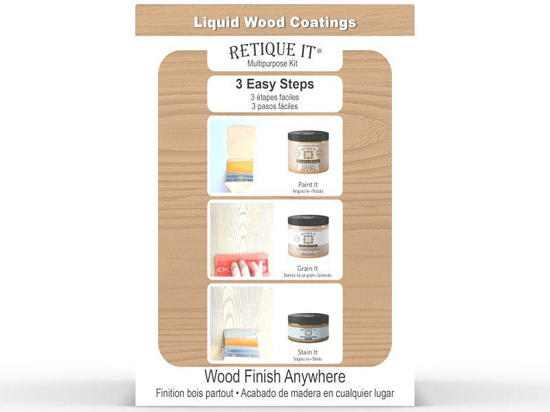 Retique It RQ-WNK16-POAK-1B Multi-Purpose Wood'n Kit, Matte, Pickled Oak