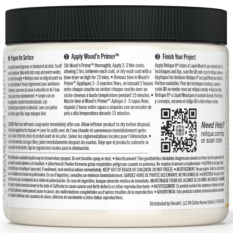 Retique It Wood'n RQ-WNP16-BLCH-R10 Primer, Bleached Wood, 16 oz