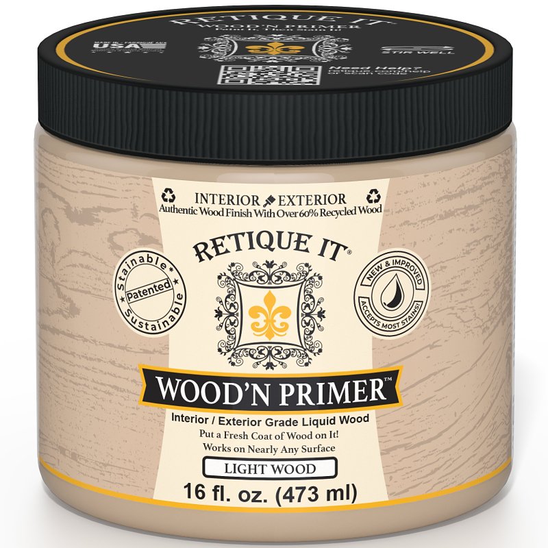 Retique It Wood'n RQ-WNP16-LITE-R10 Primer, Light Wood, 16 oz