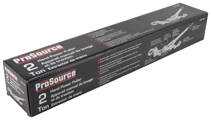 ProSource JLO-0283L Cable Puller, 1 ton Lifting, 2 ton Pull Force, 23 in Mini Between Hooks, 0.19 in Dia Rope/Cable