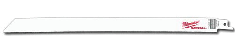 Milwaukee SAWZALL 48-01-2094 Reciprocating Saw Blade, 3/4 in W, 12 in L, 8/12 TPI, Bi-Metal Cutting Edge