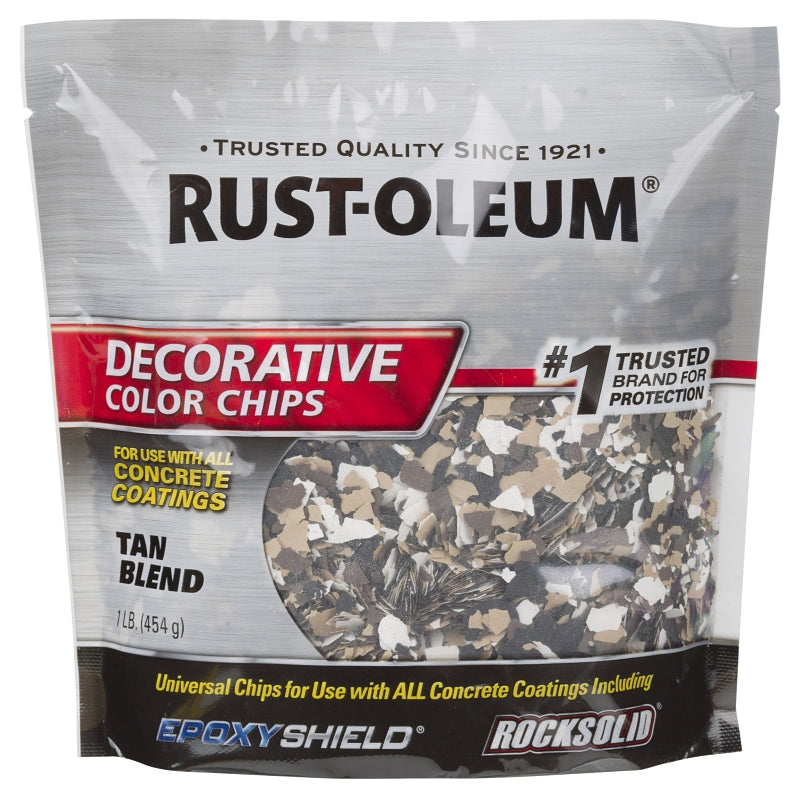 Rust-Oleum 312447 Decorative Color Chip, Solid, Tan Blend, 1 lb Bag