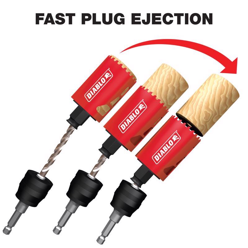 Diablo Snap-Lock Plus 1-5/8 in. Carbide Tipped 2-3/8 in. L X 3/8 in. D Hole Saw