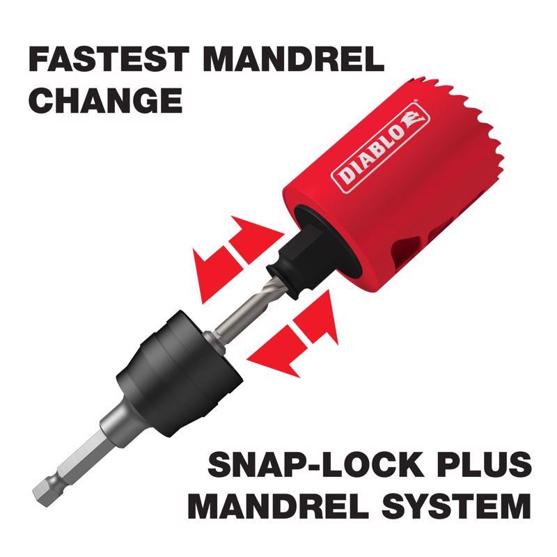 Diablo Snap-Lock Plus 1-5/8 in. Carbide Tipped 2-3/8 in. L X 3/8 in. D Hole Saw